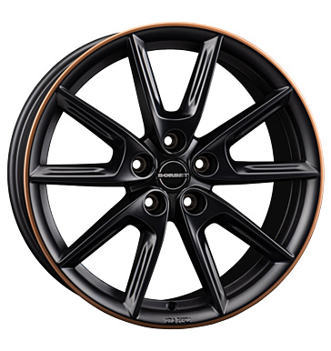 Borbet LX18 8x18 ET48 5x112 66,6 black matt rim copper