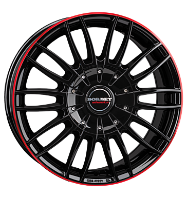 Borbet CW3 7,5x18 ET53 5x118 71,1 black glossy red ring