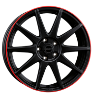 Borbet GTX 8x19 ET50 5x114,3 72,5 black matt rim red