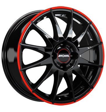 Ronal R54 MCR 7x17 ET35 4x100 68 jetblack-red rim