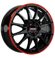 Ronal R54 MCR 7x17 ET35 4x100 68 jetblack-red rim