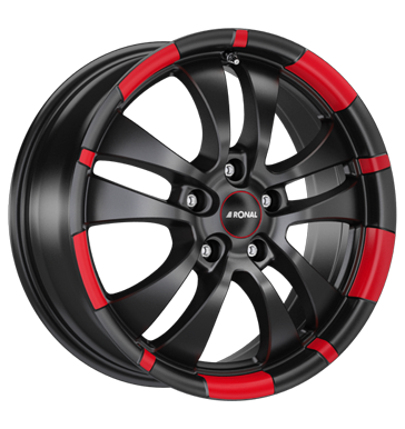 Ronal R59 MCR 7x16 ET35 5x112 76 jetblack-red rim
