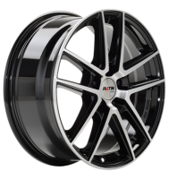 Platin P73 6x15 ET38 4x100 63,3 diamant schwarz frontpoliert