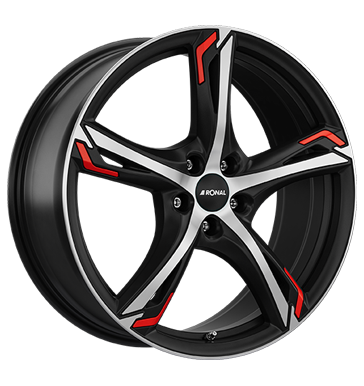 Ronal R62 Red 8,5x20 ET40 5x112 76 jetblack-matt-frontkopiert red