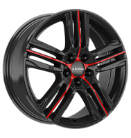Ronal R57 MCR 7,5x19 ET55 5x108 76 jetblack-red spoke