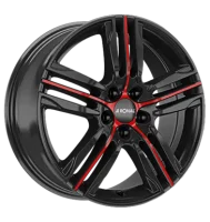 Ronal R57 MCR 7,5x19 ET55 5x112 66,5 jetblack-red spoke