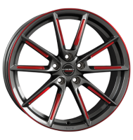 Borbet LX 8,5x19 ET37 5x114,3 72,5 graphite spoke rim red...