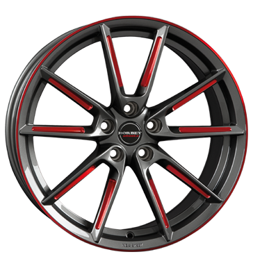 Borbet LX 8,5x20 ET45 5x112 57,1 graphite spoke rim red polished