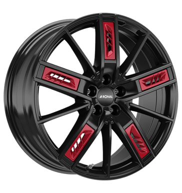 Ronal R67 Red Right 8,5x20 ET30 5x112 76 jetblack