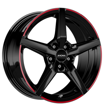 Ronal R69 MCR 8x18 ET35 5x112 76 jetblack-red rim