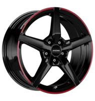 Ronal R69 MCR 8x18 ET50 5x112 76 jetblack-red rim