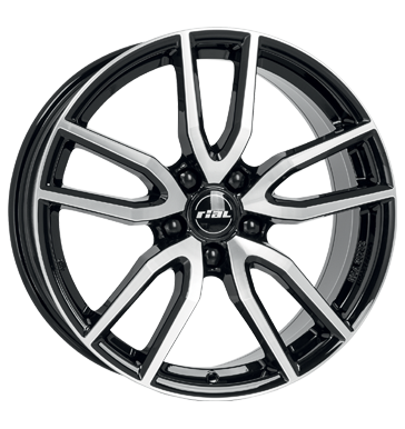 Rial Torino 6,5x16 ET47 5x100 57,1 diamant-schwarz frontpoliert