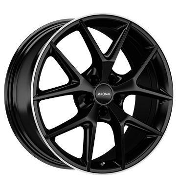 Ronal R75 8x18 ET45 5x108 68 jetblack-matt-hornkopiert