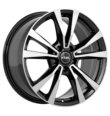 Rial M12 8x18 ET38 5x112 66,5 diamant-schwarz-frontpoliert