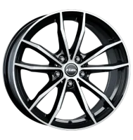 Rial X12 8x18 ET15 5x112 66,5 diamant-schwarz frontpoliert