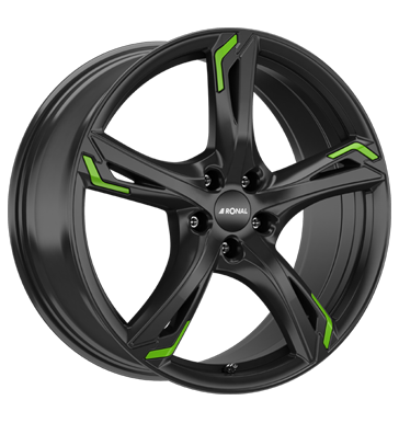 Ronal R62 Green 7,5x18 ET40 5x108 76 jetblack green