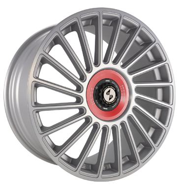 Eta Beta Venti-R ZV 9x20 ET25 5x112 78,1 Silver matt full pol R.Rot/M.Schwarz